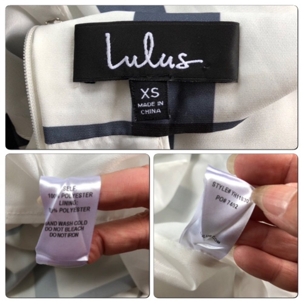 Lulu’s High Neck Sleeveless Gray and White Top - Picture 6 of 8
